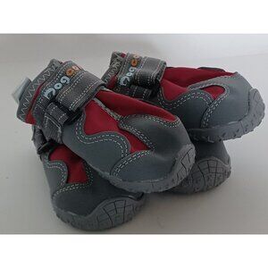 Dog Come- Dog Shoes Size 5 -  Pack of 4 Gray & Red Shoes